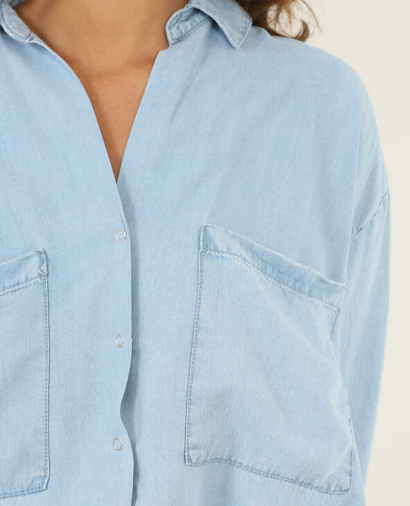 Chemise XL fluide Jean bleached - Pimkie