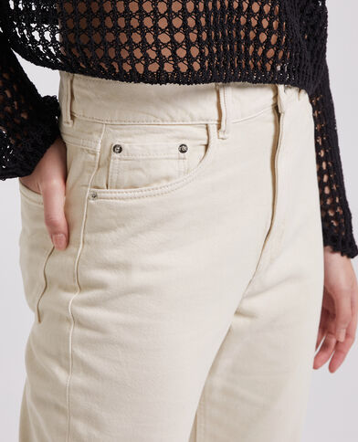 Jean droit taille haute beige - Pimkie