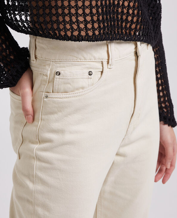 Jean droit taille haute beige - Pimkie