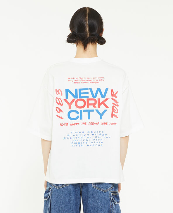 T-shirt oversize imprimé blanc - Pimkie