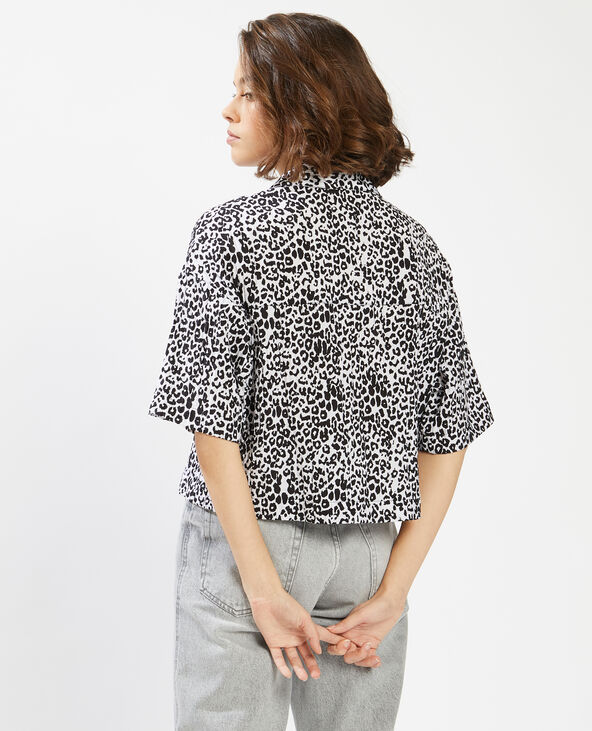 Chemisette texturée motif léopard noir - Pimkie