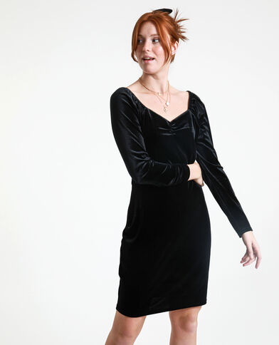 Robe en velours noir - Pimkie