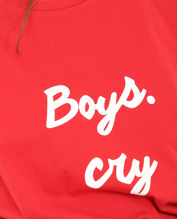 T-shirt à message rouge - Pimkie