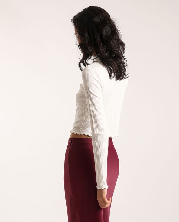 Crop top à manches longues blanc - Pimkie