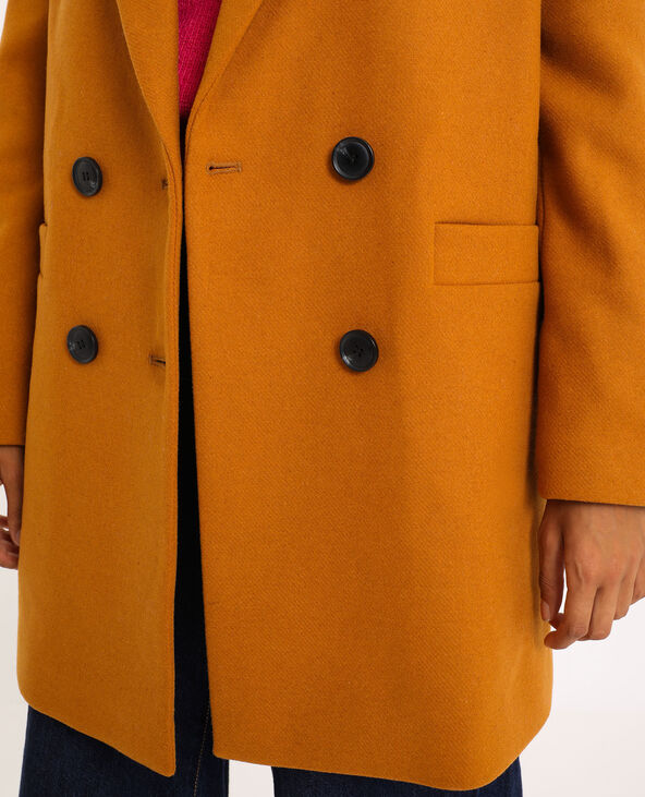 Manteau drap de laine jaune ocre - Pimkie