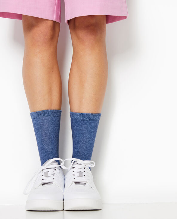 Chaussettes en maille chinée bleu clair - Pimkie