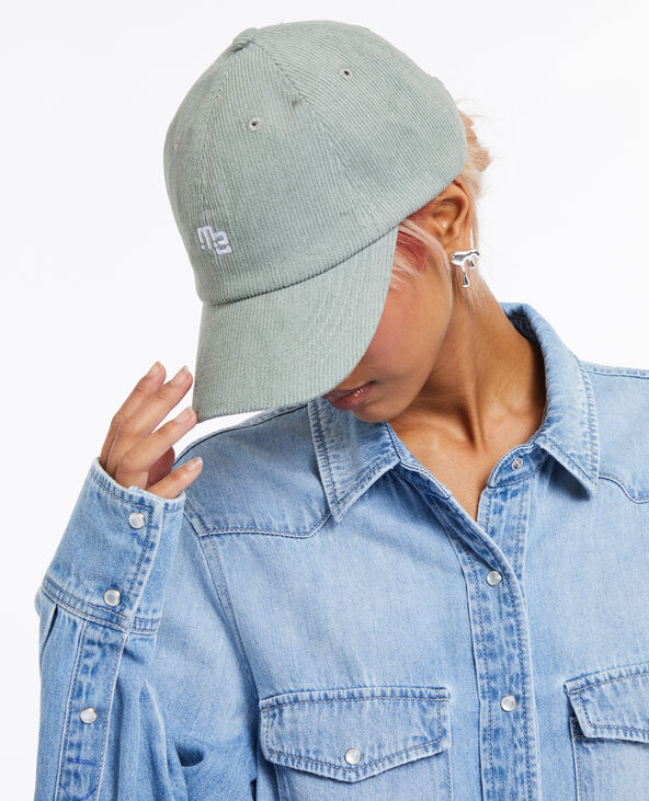 Casquette en velours brodée gris clair - Pimkie