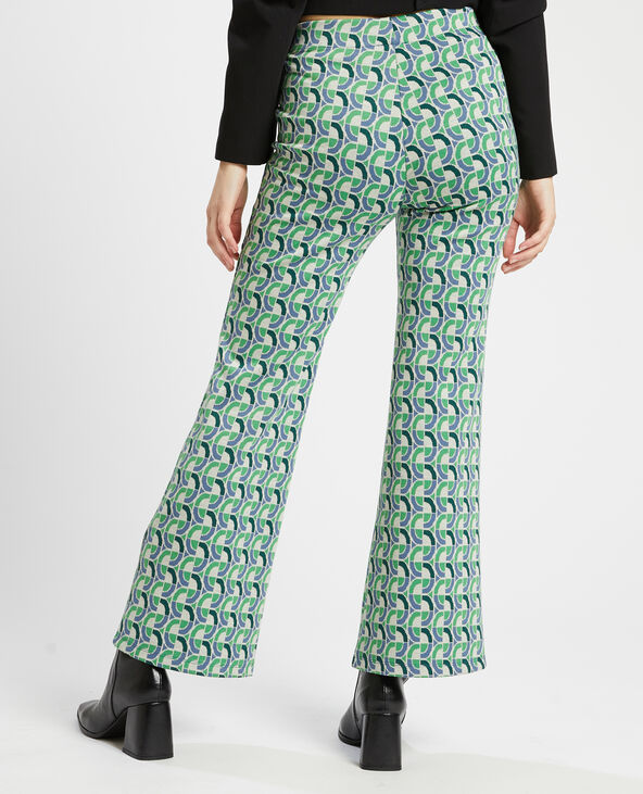 Pantalon flare en maille vert olive - Pimkie