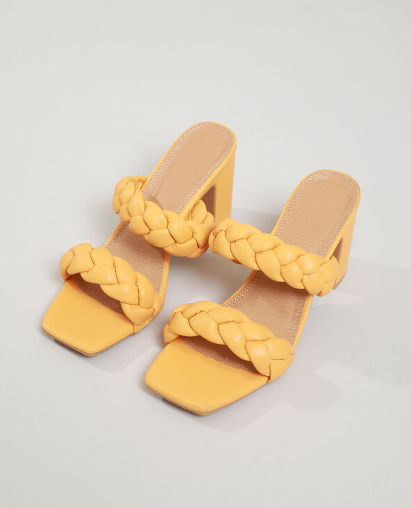Mules à talons tressées orange - Pimkie
