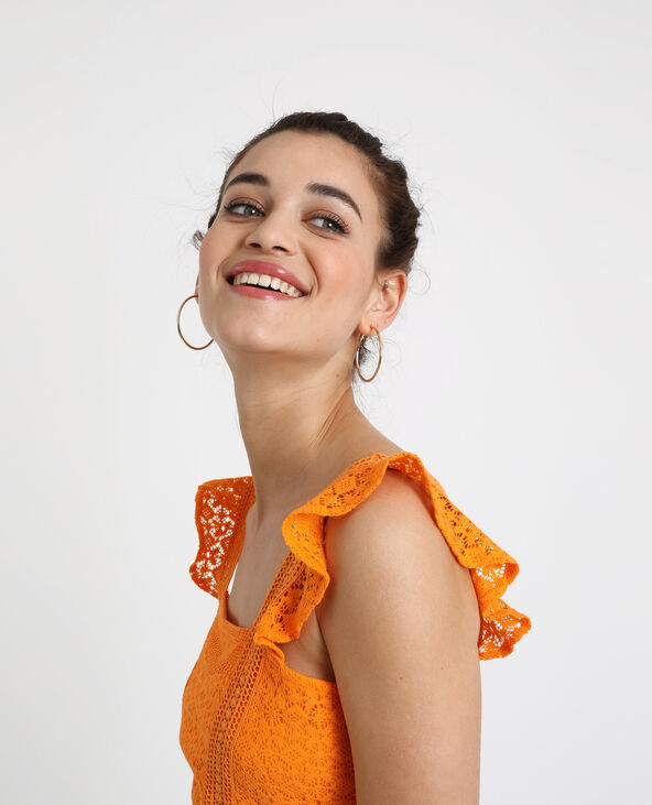 Crop top brodé orange - Pimkie