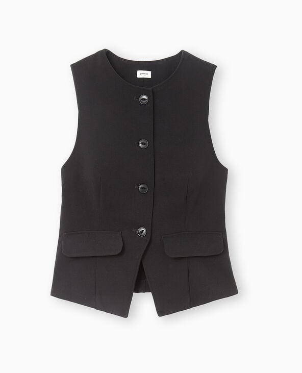 Gilet sans manches façon barman noir - Pimkie