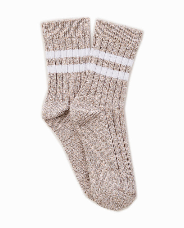 Paire de chaussettes avec bandes contrastées beige - Pimkie
