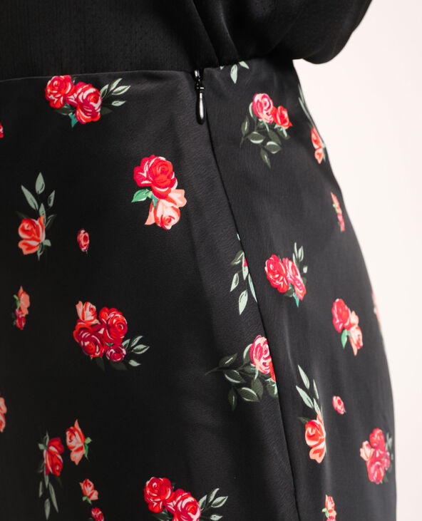 Jupe à fleurs noir - Pimkie
