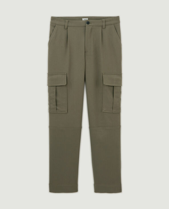 Pantalon cargo uni vert kaki - Pimkie