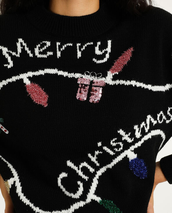 Pull de Noël noir - Pimkie