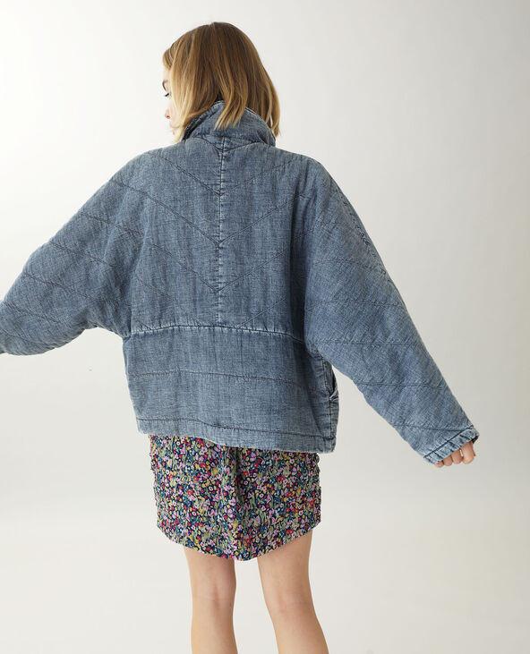 Veste en jean matelassée bleu foncé - Pimkie