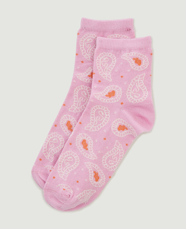 Paire de chaussettes motif paisley rose - Pimkie