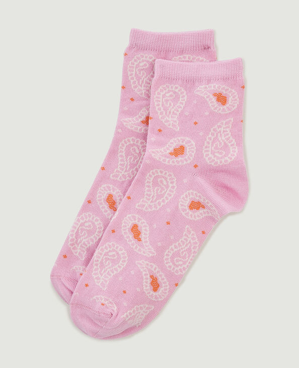 Paire de chaussettes motif paisley rose - Pimkie