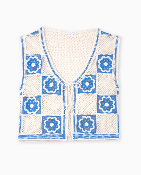 Top gilet sans manches en crochet blanc - Pimkie
