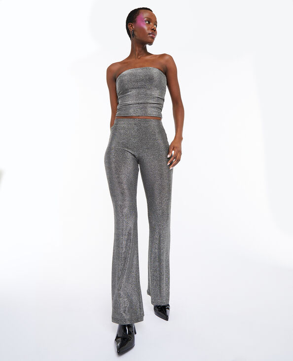 Pantalon flare avec lurex argenté - Pimkie