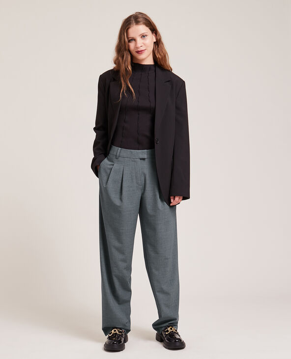 Pantalon a top pince femme noir