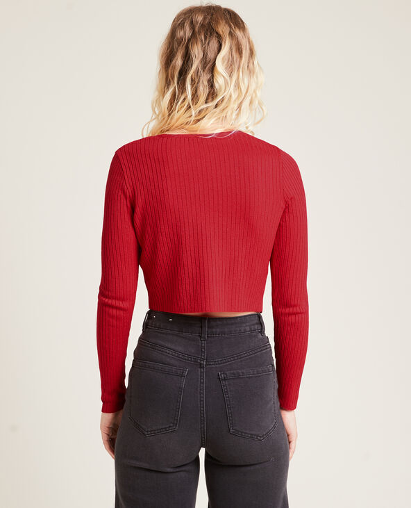 Gilet court avec anneau rouge - Pimkie