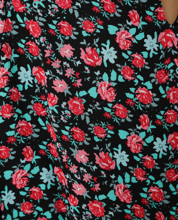 Robe trapèze fleurie noir - Pimkie