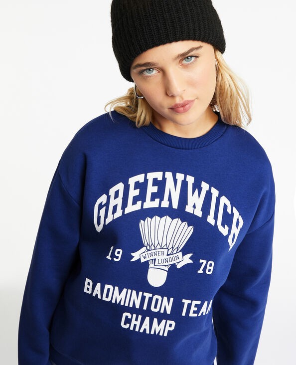 Sweat oversize avec print devant bleu - Pimkie