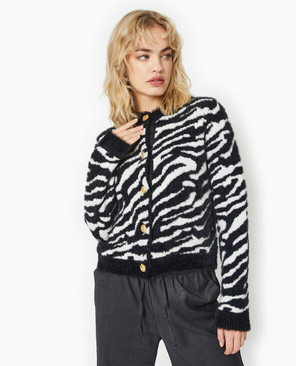 Gilet motif zèbre avec boutons dorés noir - Pimkie