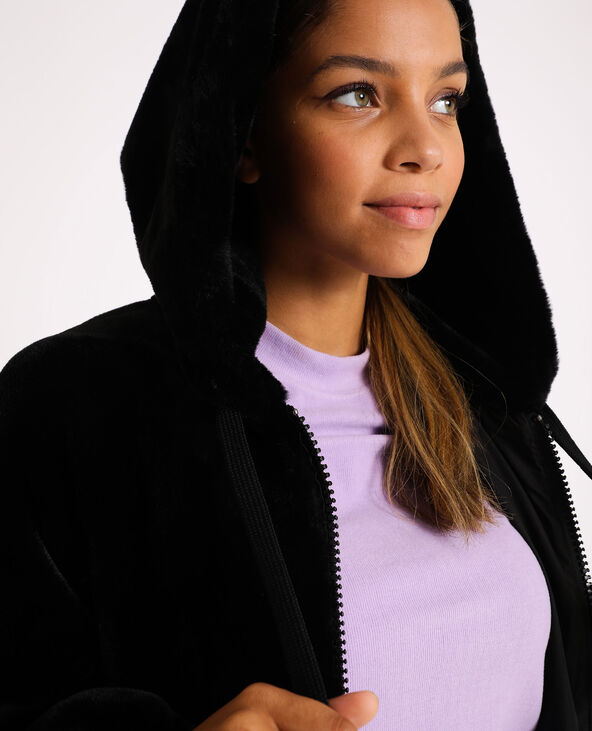 Veste en fausse fourrure noir - Pimkie