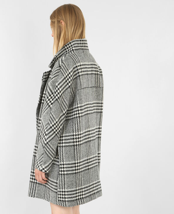 Manteau à carreaux noir - Pimkie