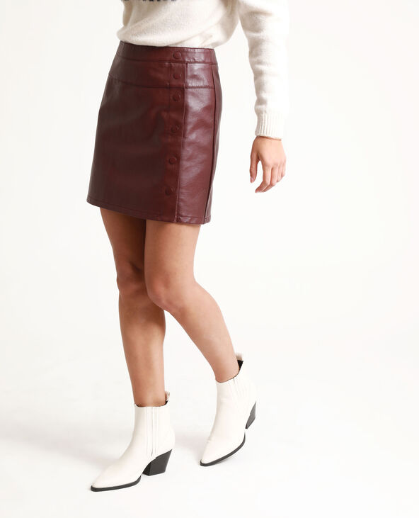 Jupe en faux cuir violet - Pimkie