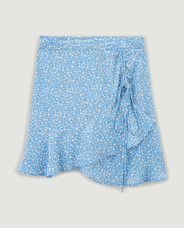 Jupe courte volantée bleu - Pimkie