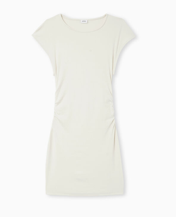 Robe courte sans manches avec fronces côtés blanc - Pimkie