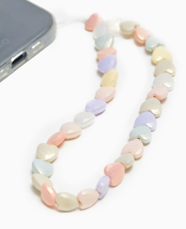 Dragonne de téléphone avec perles cœur violet - Pimkie