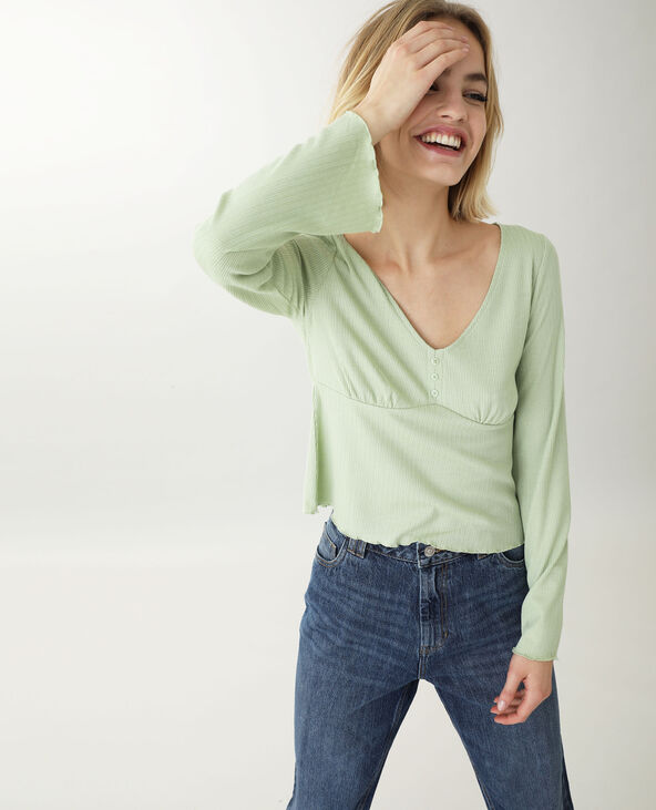 Top manches longues vert - Pimkie