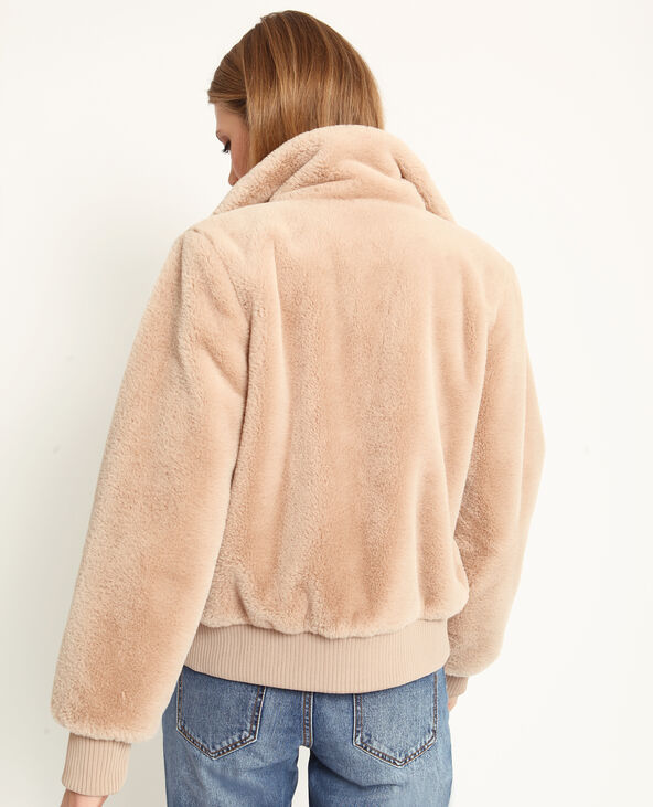 Blouson en fausse fourrure rose clair - Pimkie