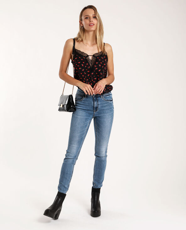 Top à fleurs noir - Pimkie