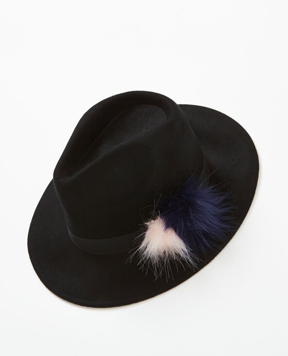 Fedora à pompons noir - Pimkie