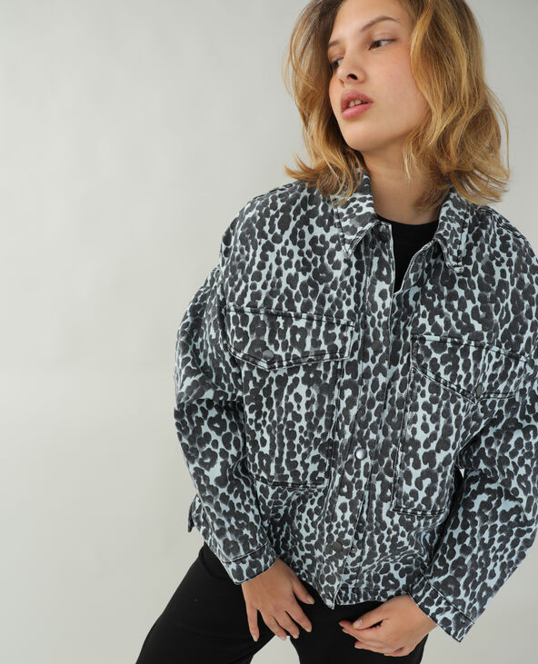 Surchemise en jean leopard