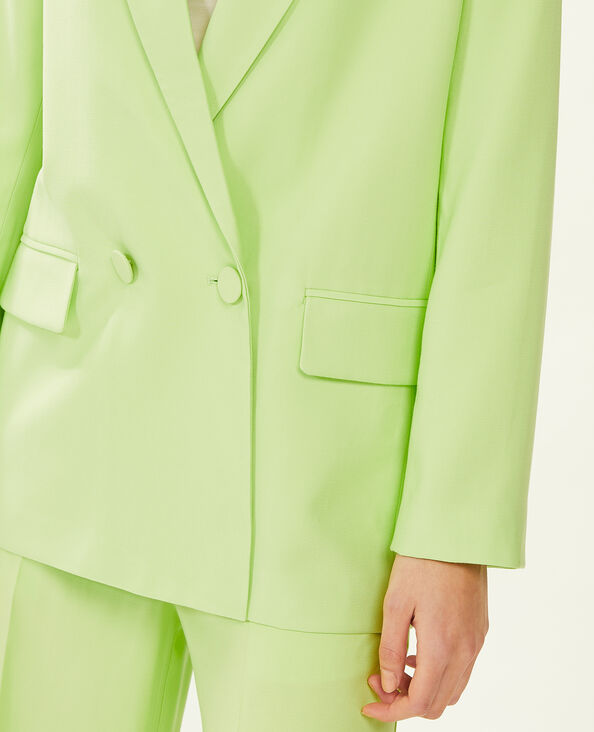 Veste blazer oversize en toile fluide vert anis - Pimkie