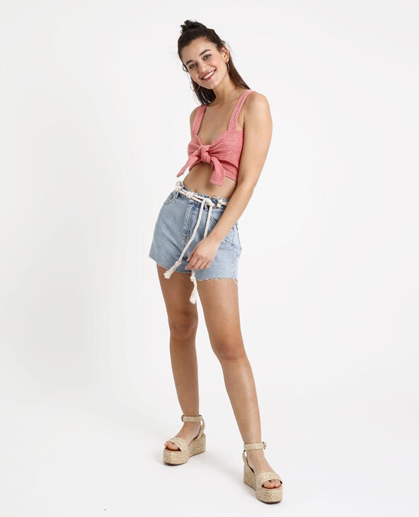 Crop top à nœud rouge - Pimkie