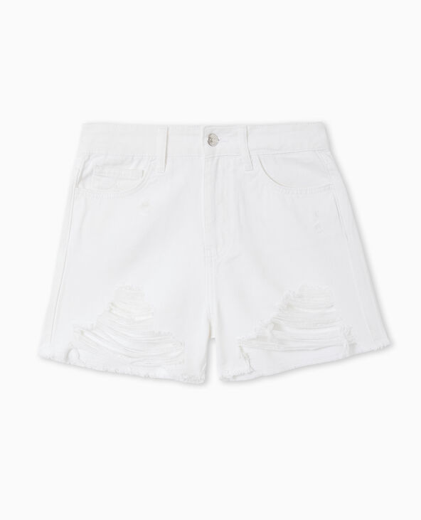 Short en jean destroy blanc - Pimkie