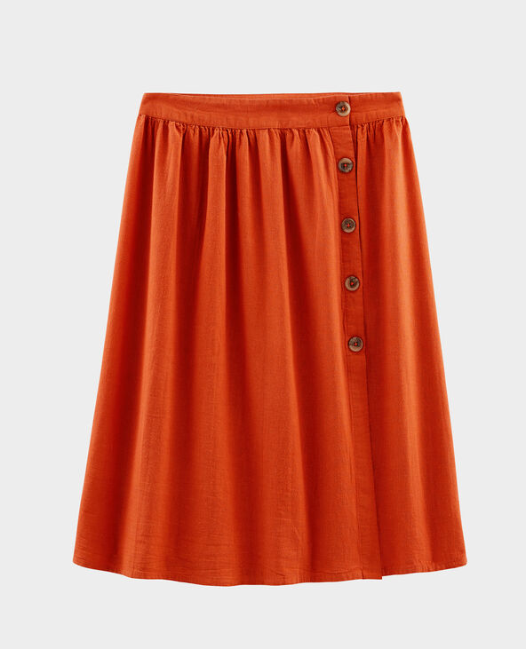 Jupe midi marron - Pimkie