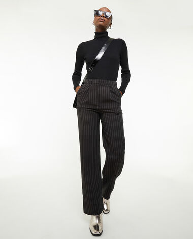 Pantalon droit avec fines rayures noir - Pimkie