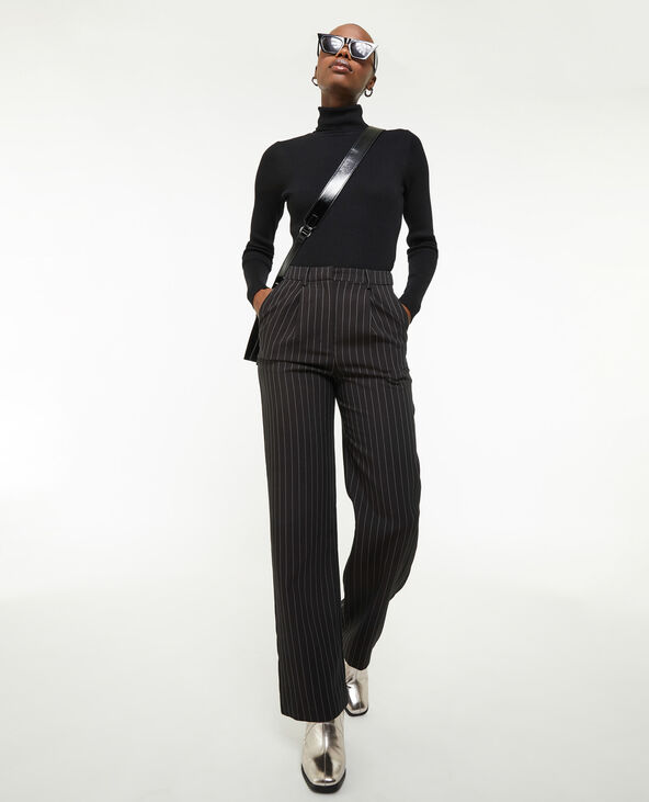 Pantalon droit avec fines rayures noir - Pimkie
