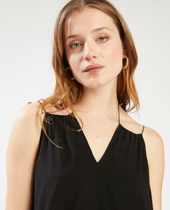 Robe courte bretelles croisées noir - Pimkie