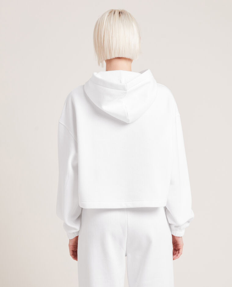 Sweat en molleton cropped blanc - Pimkie