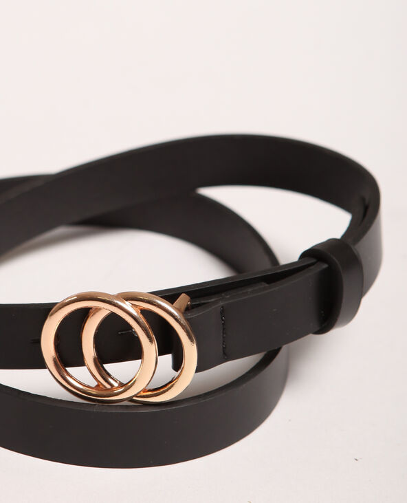 Ceinture en simili cuir noir - Pimkie