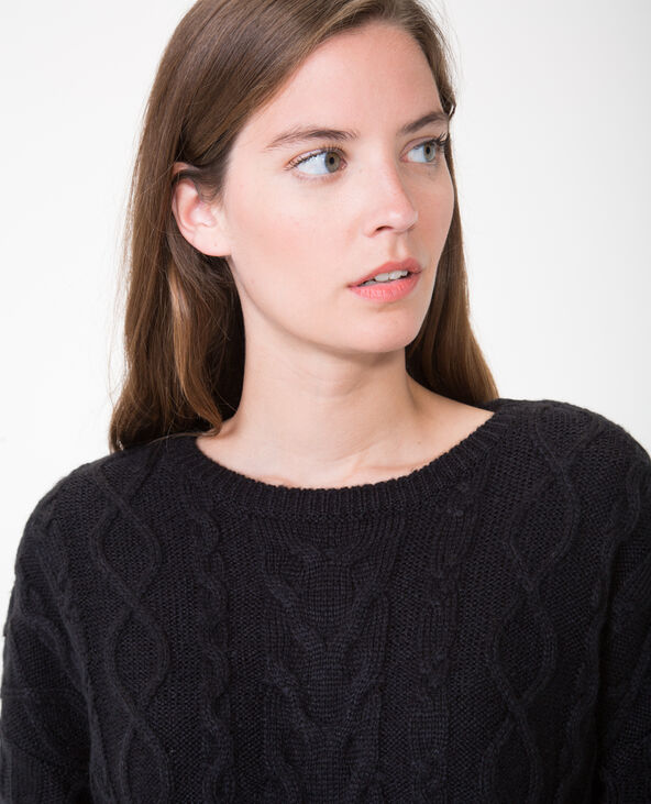 Pull torsadé noir - Pimkie